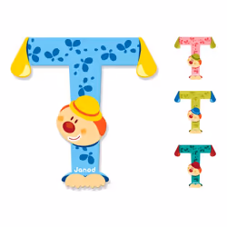JANOD Lettre Clown T, 3 an(s), Bois, Multicolore