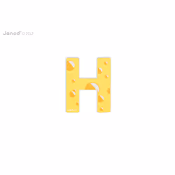JANOD Lettre Bois Abcdéco - H, CE, 280 mm, 210 mm, 185 mm
