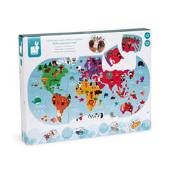 JANOD Bath Explorers Map Puzzle de bain Multicolore