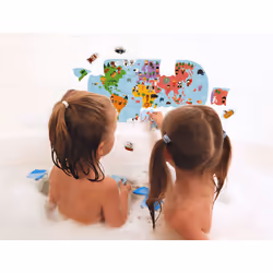 JANOD Bath Explorers Map Puzzle de bain Multicolore