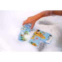 JANOD Bath Explorers Map Puzzle de bain Multicolore