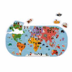JANOD Bath Explorers Map Puzzle de bain Multicolore - Vue supplémentaire 5