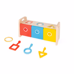 JANOD Essentiel - Shape Sorter Box with Keys, Plastique, Bois