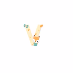 JANOD Letter V, 3 an(s), Bois, Multicolore