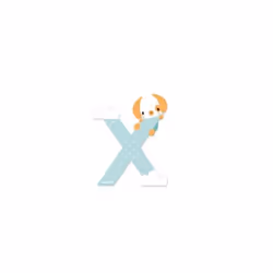 JANOD Letter X, 3 an(s), Bois, Multicolore