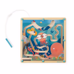 JANOD Wooden Magnetic Ocean Maze, Plastique, Bois