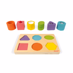 JANOD I Wood Shapes & Sounds 6-Block Puzzle (wood)