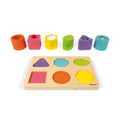 JANOD I Wood Shapes & Sounds 6-Block Puzzle (wood)