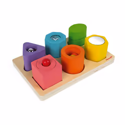 JANOD I Wood Shapes & Sounds 6-Block Puzzle (wood)