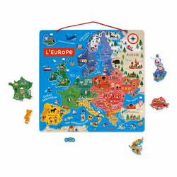 Juratoys Carte D'Europe Magnétique (Bois)