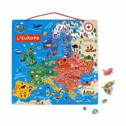 Juratoys Carte D'Europe Magnétique (Bois)