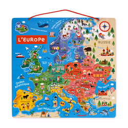 Juratoys Carte D'Europe Magnétique (Bois)