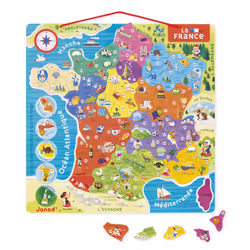 Juratoys Puzzle France Magnétique 93 Pcs (Bois) - Nouvelles Régions 2016