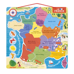 Juratoys Puzzle France Magnétique 93 Pcs (Bois) - Nouvelles Régions 2016