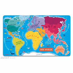 JANOD - J05504 - Puzzle Monde Magnétique - Version anglaise (bois)