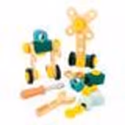 Baril 50 Pièces BricoKids - Jeu de Construction Enfant - 48 Accessoires + 2 Outils - Jeu dImitation - Dès 3 Ans