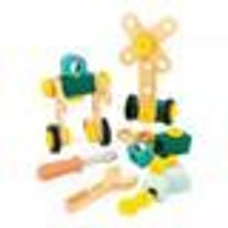 Baril 50 Pièces BricoKids - Jeu de Construction Enfant - 48 Accessoires + 2 Outils - Jeu dImitation - Dès 3 Ans