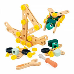 Baril 100 Pièces BricoKids - Jeu de Construction Enfant - 98 Accessoires + 2 Outils - Jeu dImitation - Dès 3 Ans