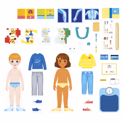 JANOD Un Jour Le Docteur - 49 Accessoires en Carton - Grands Personnages - Jouet d'Imitation Métier - Développe l'imagination - Produit FSC TM