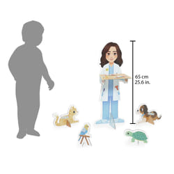 JANOD Un Jour Le Vétérinaire - 40 Accessoires en Carton - Grand Personnage - Jouet d'Imitation Métier - Développe l'imagination - Produit FSC TM