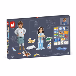 JANOD Un Jour Le Vétérinaire - 40 Accessoires en Carton - Grand Personnage - Jouet d'Imitation Métier - Développe l'imagination - Produit FSC TM - Vue supplémentaire 6