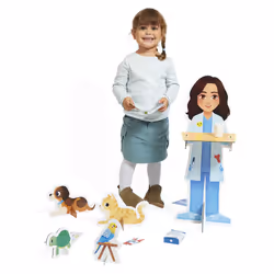JANOD Un Jour Le Vétérinaire - 40 Accessoires en Carton - Grand Personnage - Jouet d'Imitation Métier - Développe l'imagination - Produit FSC TM - Vue supplémentaire 8