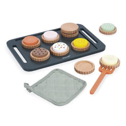 Jouet dimitation - JANOD - Atelier Biscuits en Bois - 10 biscuits - Accessoires de cuisine - Dès 3 ans