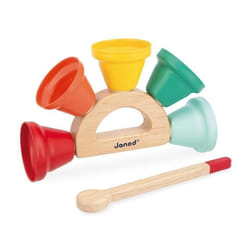 Clochette en métal - jouet musical de 5 clochettes - à partir de 18 mois
