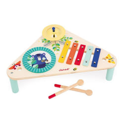 Table Musicale en Bois Gioia - 3 Instruments de Musique Enfant - Jouet dImitation et dÉveil Musical - Dès 12 Mois