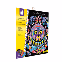 JANOD Scratch Art Animal Mandalas, Carton, Bois