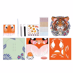 Juratoys Kit Créatif - Strass Et Paillettes Trophée Tigre, 7 an(s), Carton, Papier, Plastique, Multicolore