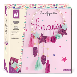 JANOD Creative Kit - Happy glow-in-the-dark pendant, Carton, Plastique, Bois, 1 pièce(s), 300 mm, 50 mm, 300 mm, France