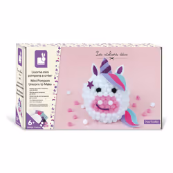 JANOD Les Ateliers Déco - Licorne Mini Pompons à Créer - Kit Loisir Créatif Enfant - Apprentissage Motricité Fine et Concentration