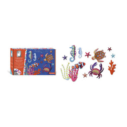 JANOD Les Ateliers du Calme - 4 Animaux Marins en Papier 3D à Créer - Kit Créatif Enfant - Apprentissage Motricité Fine et Concentration