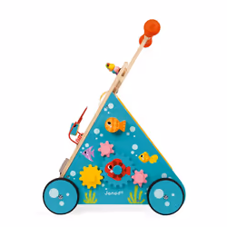 JANOD Chariot Multi-Activités Chat (Bois), 4 roue(s), Bois, Multicolore