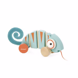 JANOD Caméléon à Tirer Tropik, 1 an(s), Feutrine, Bois, Bleu, Multicolore