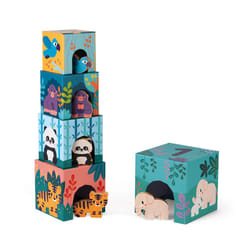 JANOD Cardboard Tower with Wooden Animal Figures In partnership with WWF®