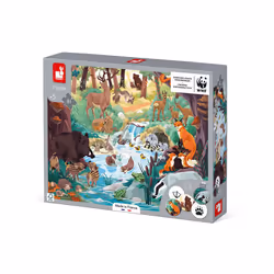 JANOD 81-piece Animal Footprints Puzzle- In partnership with WWF®, Carton, France, 650 mm, 500 mm, 2 mm, Boîte