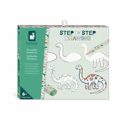 Dessin et coloriage enfant Janod Step by Step Drawing 20 Modèles Dinos