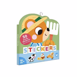 50 Grandes Gommettes Repositionnables pour Enfants - Animaux de la Ferme - Pré-découpées pour Faciliter la Préhension - 18 mo ...