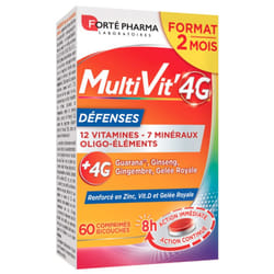 Forté Pharma MultiVit'4G Défenses 60 Comprimés Bicouches