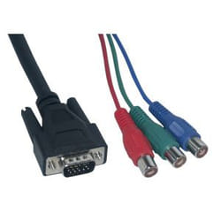 MCL Cable Adapteur VGA / YUV 0,2 m VGA (D-Sub) 3 x RCA Noir