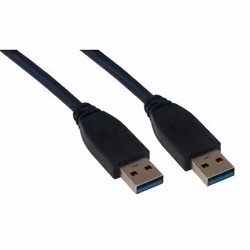 MCL MC923AA-2M/N, 2 m, USB A, USB A, Mâle/Mâle, 5000 Mbit/s, Noir
