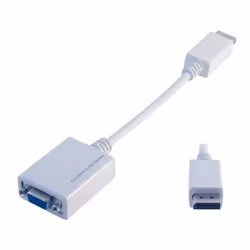 MCL CG-294C, 0,1 m, VGA (D-Sub), DisplayPort, Mâle, Femelle, Blanc