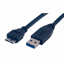 MCL 1.8m USB3.0, 1,8 m, Micro-USB B, USB A, USB 3.2 Gen 1 (3.1 Gen 1), Mâle/Mâle, Noir
