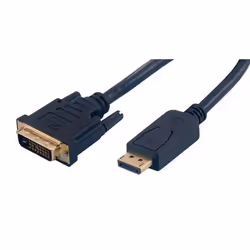 MCL MC393-2M, 2 m, DisplayPort, DVI-D, Or, Noir, Mâle/Mâle