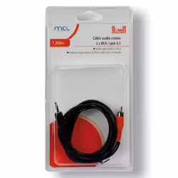 MCL MC720GE-1.5M câble audio 1,5 m 3,5mm 2 x RCA Noir