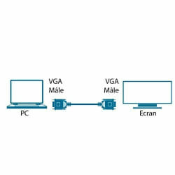 MCL CABLE SVGA HD15 Male/Male 2m câble VGA VGA (D-Sub)