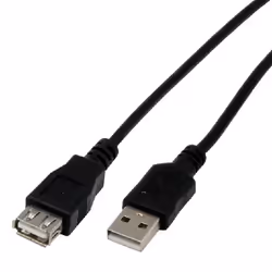 MCL MC922AMF-5M/N, 5 m, USB A, USB A, USB 2.0, Mâle/Femelle, Noir