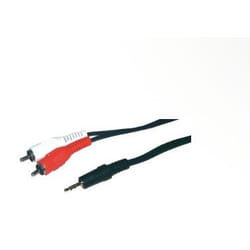 MCL 3.5mm/2 x RCA câble audio 10 m 3,5mm Noir, Rouge, Blanc